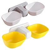 LIGHTAOTAO 2 Stück Teiliges Haustier Wandmontage Erhöhte Futterschale für Katzen und Hunde Doppelte Futter Wassernäpfe rutschfest und Platzsparend Praktischer Futterspender für Zuhause und