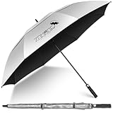 ZOMAKE Großer Regenschirm 62 Inch,Sonnenschirm Mit UV Schutz Groß Golfschirm Sturmfest Für Herren Damen,XXL Golf Schirm Mit Doppelte Kappe für 2-3 Personen(Silber Schwarz)