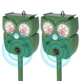 Katzenschreck Ultraschall 2 Stück, Katzenschreck für Garten, Wasserdicht IP65, 5 Vertreibungsmodi, zur Vertreibung von streunenden Katzen