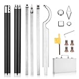 ENERHUB Drechseleisen Set, Drechselwerkzeuge Hartmetall Holzdrehwerkzeugsatz Mit Verlängerungsstange, Schwanenhals-drechselwerkzeug set, mit Diamantform/rundem/quadratischem Messerkopf (Schwarze)