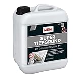 MEM Super-Tiefgrund, Für saugende und nichtsaugende Untergründe, Innen und außen anwendbar, Einfache Anwendung, Lösemittelfrei, 5 l, Milchig-weiß, Divers