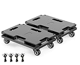 SOLEJAZZ Transportroller Set, 400kg Tragkraft, MöBeltransportwagen Koppelbar, Umzugshelfer MöBeltransportrollen, Schwarz, 2er Pack