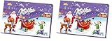 Milka Adventskalender 1 x 200g I Adventskalender mit Schokolade I Weihnachtskalender I Schoko Adventskalender I Schokolade aus 100% Alpenmilch mit Milchcrémefüllung I Zufälliges Design (Packung mit 2)