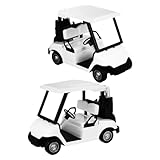 GARIOUANS 2 Stück Teiliges Golfcart aus Langlebiger Legierung Realistisches Mini Golfwagen Modell für Sammeln und Detailgetreu Gestaltete Golfcart Dekoration für Geburtstagsfeiern