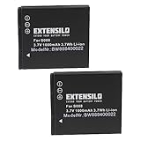 EXTENSILO 2X Akku kompatibel mit Ricoh Caplio R6, R7, R8, R10 Kamera (1000mAh, 3,7V, Li-Ion)
