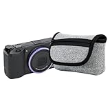 KIWIFOTOS Kameratasche aus Neopren für Ricoh GR IV, GRIII, GR IIIx HDF, ZV1, ZV1II, ZV1F, RX100 Serie O.M System TG, passend für Kameras mit Objektiven bis zu 110 x 65 x 40 mm, Grau
