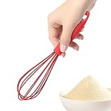 Mini-Silikon-Schneebesen – hitzebeständiger kleiner Schneebesen zum Kochen, antihaftbeschichtet, sicherer Handmixer, Küchenquirlwerkzeug, perfekt zum Mischen von Eiern, Saucen, Sahne und Backen