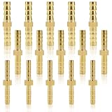Schlauchverbinder Schlauch Verbindungsstück Messing 15 Stück Universal Schlauchverbinder Schlauchverbindung für Luftleitung Wasserleitung Kraftstoffleitung Olleitung (4mm/5mm/6mm)