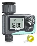 RAINPOINT Bewässerungscomputer, Aufgerüsteter Wasserzeitschaltuhr mit Regenverzögerung/Manueller Bewässerung, Hoher Wasserfluss, Automatische Bewässerung für Rasen und Garten