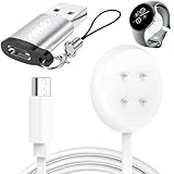 NINKI Ladeständer für Google Pixel Watch 3 41mm/44mm & Pixel Watch 2, Fitbit Versa 4/3/Sense 2, USB-C + USB-Adapter, kabelloses Laden kompatibel, Weiß