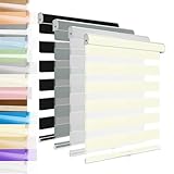 Kabellose Zebra-Jalousien für Fenster, zweilagig, Free-Stop-Lichtfilterung, Fenster-Rollschirme, zum Herunterziehen, UV-Schutz, für Zuhause, Büros