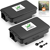 Mice&Co 2X Profi Rattenfalle – Effektive Köderbox gegen Ratten & Mäuse mit Schlüssel & Warnaufklebern – Rattenköderbox Sicher für Kinder & Haustiere – Ohne Rattengift
