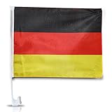 Idena 8310097 - Autofahne Deutschland, Größe 30 x 45 cm, Nationalflagge, schwarz, rot, gold, Fensterfahne, WM, Weltmeisterschaft, EM, Europameisterschaft, Fußball, Handball, Fanartikel, Autofenster