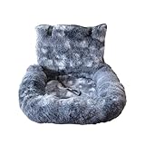 Autositz für kleine Hunde, Plüsch-Katzenerhöhung, waschbares Kissen, bequemes Reisebett für Fahrzeug, LKW, Camping, Abenteuer, Tierarztbesuch, tägliches Pendeln, Reisen