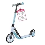 HUDORA BigWheel® 180 Advanced Junior - Hochwertiger & sicherer Kinder Roller ab 3 Jahre - Zusammenklappbarer Cityroller mit Reflektoren - Höhenjustierbarer Scooter für Jungen & Mädchen bis 60 kg, blau