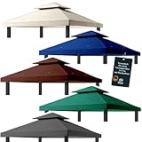 freigarten.de Ersatzdach für Pavillon 3x3 Meter Wasserdicht Material: Panama PCV Soft 370g/m² extra stark Modell 1 (Anthrazit)