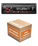 Autoradio Einbaupaket für Pioneer MVH-S320BT kompatibel mit Mini Cooper R50/R52/R53 + Lenkradfernbedienung | Bluetooth USB