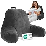 ELONEO Rückenkissen, Lesekissen für Bett und Sofa mit Armlehnen – Ideal als Rückenstütze für mehr Halt und Komfort von Rücken, Kopf und Nacken, Sitzen, 76 × 46 × 40 cm