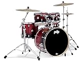 PDP by DW 5 Concept Ahorn Shell Pack mit Chrom Hardware Blue Sparkle Konzept Ahorn 5-Piece Red to Black Fade