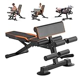 Verstellbare Hantelbank, multifunktionale Preacher-Curl-Bank für Heim-Fitnessstudio, faltbare Beinstreckung und Beincurl-Maschine, Gewichtskapazität 299,4 kg.