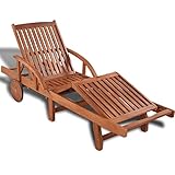 RONGQI Sonnenliege, Balkonliege, Gartenliege, Sonnenbett Outdoor, Gartenliegestühle, Freizeitliege, Strandliege, Gartenmöbel, Himmelsliege, aus Holz Verstellbar in 5 Positionen