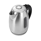 ADLER Metallkessel 1,7 l, Soft-LED-Beleuchtung, 2200 W Leistung, Silber