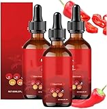 Aeluro Cayenne Drops, Aeluro Cayenne Pfeffer Extrakt, Aeluro Cayenne Pfeffer Tropfen, Pfeffer Flüssige Tropfen, Bio Cayennee Pfeffer Ergänzung, zur Verdauungsunterstützung (3 Stück)