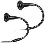 Amazon Basics Dekorativer Raffhalter für Gardinen, 2er-Pack, Schwarz
