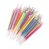 NIYANGLE 48 Stück Teiliges Bunte Gelstift ersatzminen mit Glitter Pastell Neon und Metallic Tinte Glatte Schreibminen für Kugelschreiber Praktische Nachfüllpatronen für Schule und Büro