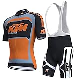 Fenovel Radtrikot Herren Kurzarm + 19D Gepolsterten Radsport-trägerhosen Rennrad Trikot Set Sommer Fahrradbekleidung Mountainbike