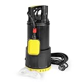 Wiltec Tauchpumpe mit Schwimmerschalter 1000 W, Tiefbrunnenpumpe bis 7 m Tiefe, Brunnenpumpe 30 m Förderhöhe, Wasserpumpe für Klarwasser