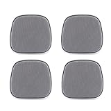 TANYOO 4er Set Stuhlkissen 40x38 cm Sitzkissen Stuhl mit Kariertem Samtbezug Rutschfestes Waschbares Sitzauflage für Stühle im Büro Outdoor Indoor Garten 15 x 16 Inches (Grau)