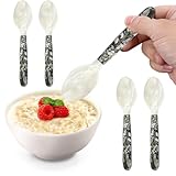 Mutter der Perlen Kaviarlöffel Set - 5 -teilige dekorative weiße Schale -Servierutensilien, polierte Rundegriffe | Luxus - -Server für Eiervorspeisen, Sorbet, oder Meeresfrüchteplatten,