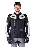 Alpinestars Bogota Pro Drystar Jacke, Allwetter-Komfort, CE-zertifiziert, fortschrittliche Belüftung, strapazierfähiges Touring-Design, Schwarz/Eisgrau/Gelb, L