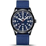 LN LENQIN Herren-Armbanduhr, Militäruhr, analog, Quarzuhr, wasserdicht, mit Datum, Nylonband, Armee, taktische Sportuhr, Armband