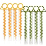 Zeltheringe, 8 Stücke Sandheringe, Schraubhering ABS Kunststoff, Schraubheringe mit 8 Transparente Kunststoffrohre, Grün, Heringe Camping für Camping Outdoor Strand, Caravaning, 29×7cm (A)