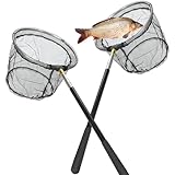 Roysmart 2 Stück Schmetterlingsnetz Fischerkescher, Kescher Angeln, Teleskopierbar Fischkescher, Fischernetz, Ausziehbar von 40.5cm bis 151.5cm für Garten Pool Outdoor Gartenaktivitäten