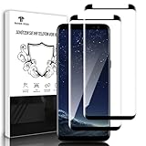 Schutzfolie für Panzerglas für Samsung Galaxy S8, 2 Stück Panzer Schutz Folie, 9H Härte, Anti-Kratzen, 3D-Volle Bedeckung, Keine Blasen, Ultra HD Klar Display Schutzglas für Samsung Galaxy S8