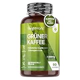 Grüner Kaffee Kapseln 21.000mg - Grüner Kaffeebohnen Extrakt - 90 Kaffeepulver Kapseln - Natürliche Quelle der Chlorogensäure(CGA) - Green Coffee von WeightWorld
