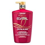 L'Oréal Paris Elvital XXXL Farbschutz Shampoo für coloriertes, getöntes oder gesträhntes Haar, Mit Pfingstrosen Extrakt und UVA-/UVB- Filter, Color Glanz Pflegeshampoo, 1 x 1000 ml