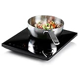 DOMO DO332IP Induktionskochplatte - LED Display - Induktionskochfeld 1 Platte - 1 Kochfeld - Ø 20 cm - automatische Abschaltung - Kindersicherung - Schwarz