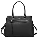 David Jones - Damen Handtasche Elegante - Frau Henkeltasche PU Leder - Schultertasche Tote Shopper Tasche - Mehrere Fächer Viele Taschen - Umhängetasche Alltags Mode Klassisch Stadt Arbeit - Schwarz