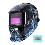 Schweißhelm Automatik, Solarbetriebene Schweißhelm mit Automatischer Verdunkelung,Verstellbarer und Bequemer Schweißmaske Schattierungsbereich 9–13,Geeignet für Wig,MIG,ARC,Schweißen（Blauer Blitz）