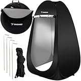 Duschzelt Umkleidekabine WC Zelt 4in1 Pop-Up Camping Schwarz Wasserdicht mit Tasche & Zubehör - Mobiler Strandumkleidezelt Duschzelt Toilettenzelt | 190x110x110 cm