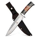 by GER-SABER Jagdmesser festehende Drop-Point-Klinge inkl. Gürtelholster 31cm Einhandmesser - Outdoor Messer für jedes Abenteuer, Survival Bowiemesser für Camping, Jagd, Wandern und mehr (SA76)