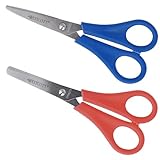Westcott Kinderschere Rechtshänder 2er Set | Schere mit integrierter 5 cm Skala | Schulschere & Bastelschere 13 cm (5') ideal für Kinderhände | E-2069SET