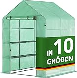 CASA PURA - Foliengewächshaus 143 x 143 x 195 - UV-beständig - Gewächshaus mit Metallablagegitter - Langlebig. Witterungsbeständiges Pflanzenhaus (Harrest)