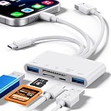 5-in-1 SD Kartenleser für Phone, Speicherkartenleser&USB OTG Adapter, USB C und USB A Geräte mit Micro SD & SD Karten Slots, Unterstützt SD/Micro SD/SDHC/SDXC/MMC