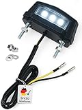 Binego® Motorrad Quad LED Kennzeichenbeleuchtung E Geprüft Nummernschildbeleuchtung Mini Weiß Klar ATV E24 ABE TÜV 12V