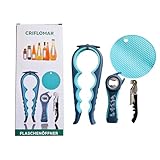 Glasöffner Set 4-teilig – Rutschfester Griff – Einfaches Öffnen für Senioren & bei Arthritis – Für Gläser, Dosen, Wein- & Flaschen – Ergonomischer Küchenhelfer